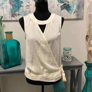 Cream blouse. So cute for layering or a night out